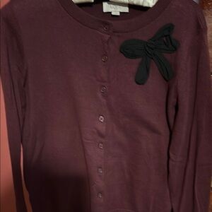 LOFT Purple and Black Cardigan Sweater